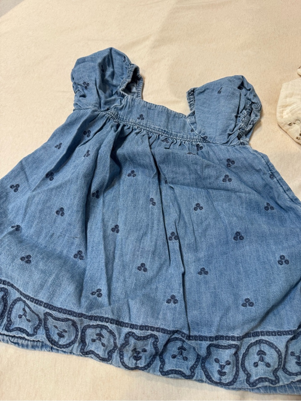 GAP Denim Blue Embroidered Baby Dress
